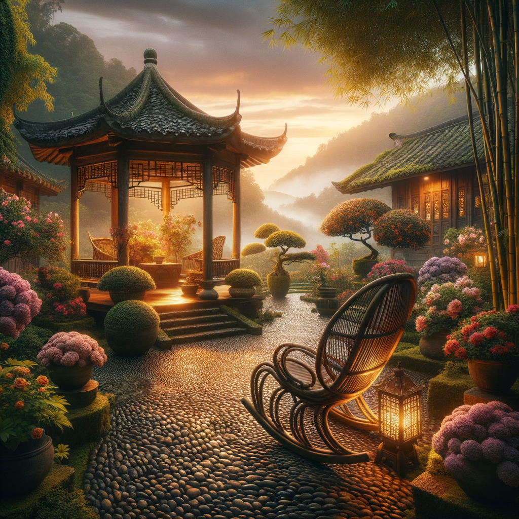 摇椅旁的温馨布置