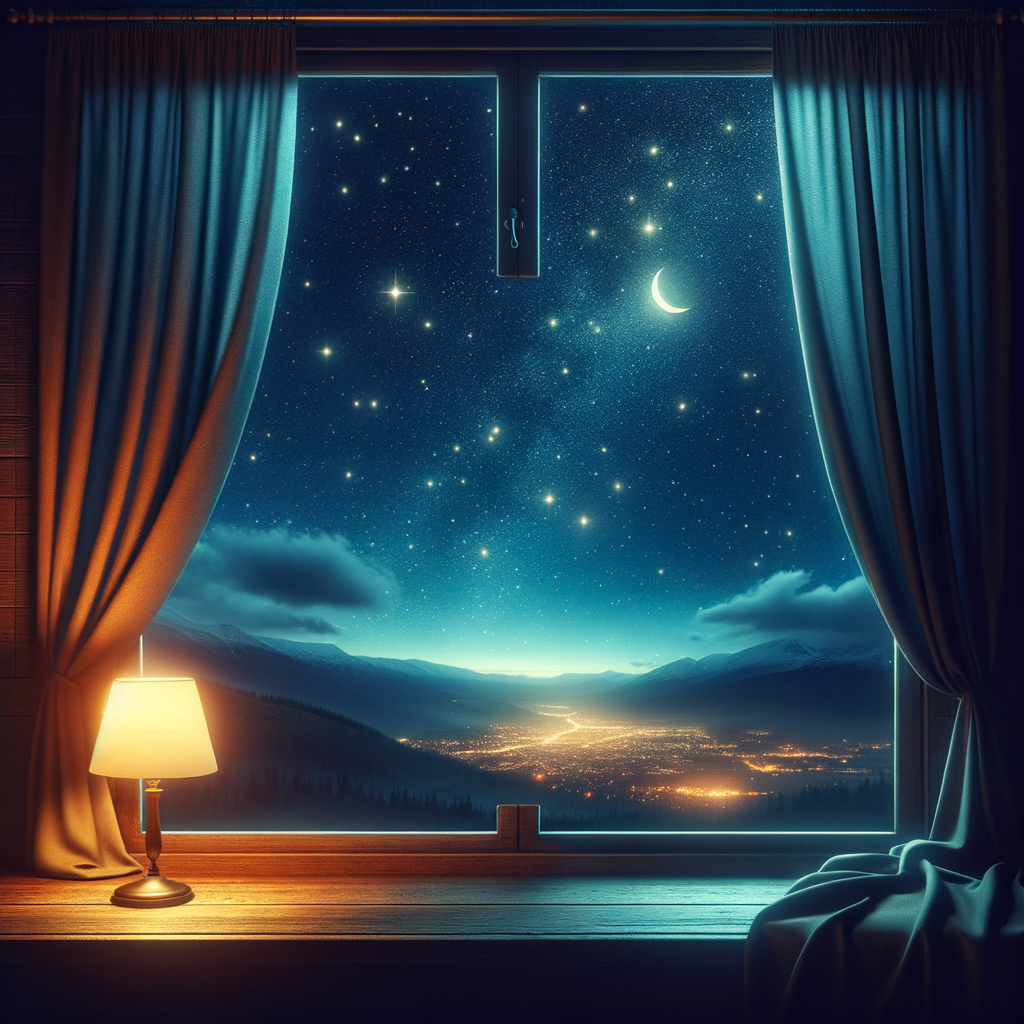 夜晚窗外的星空