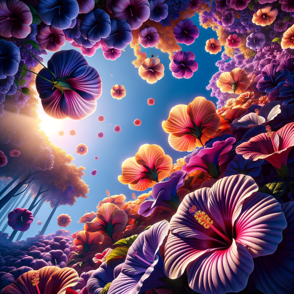 夕阳下的木槿花
