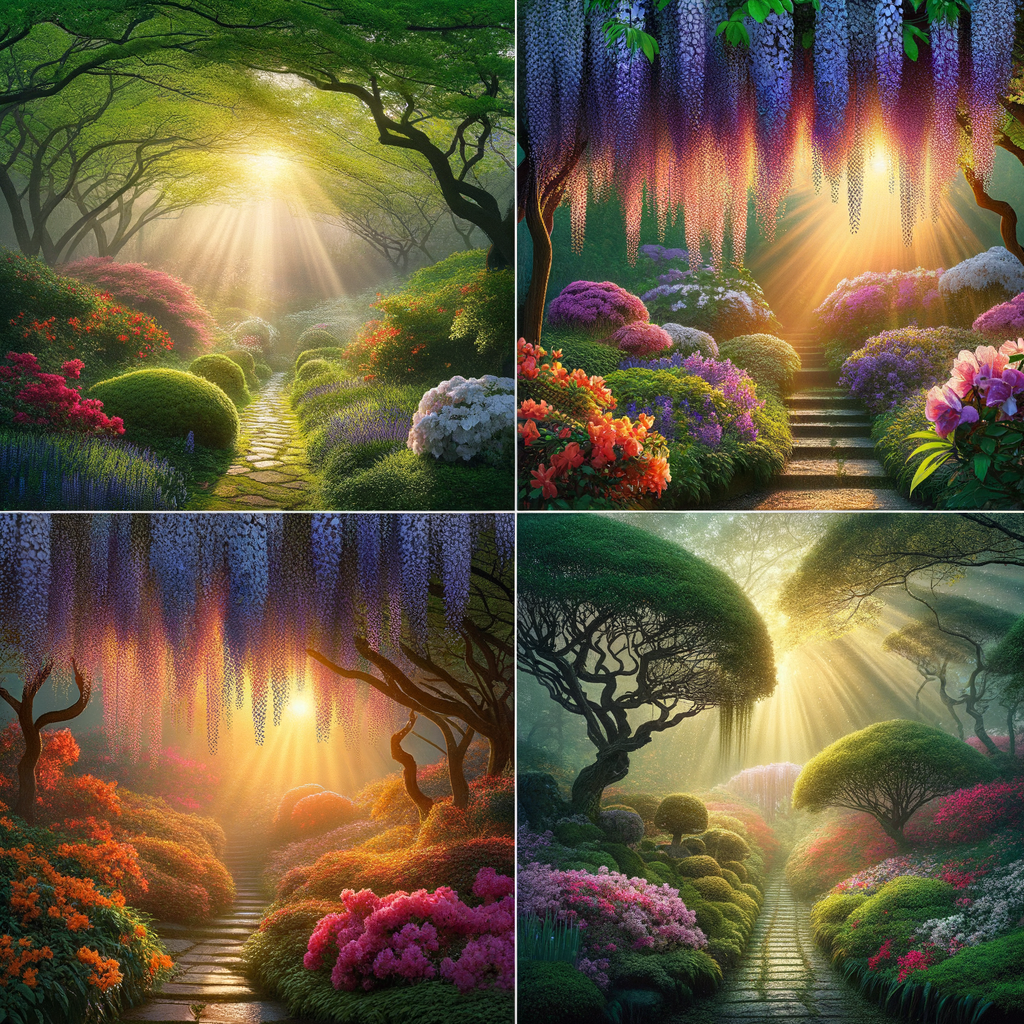 万紫千红的花卉