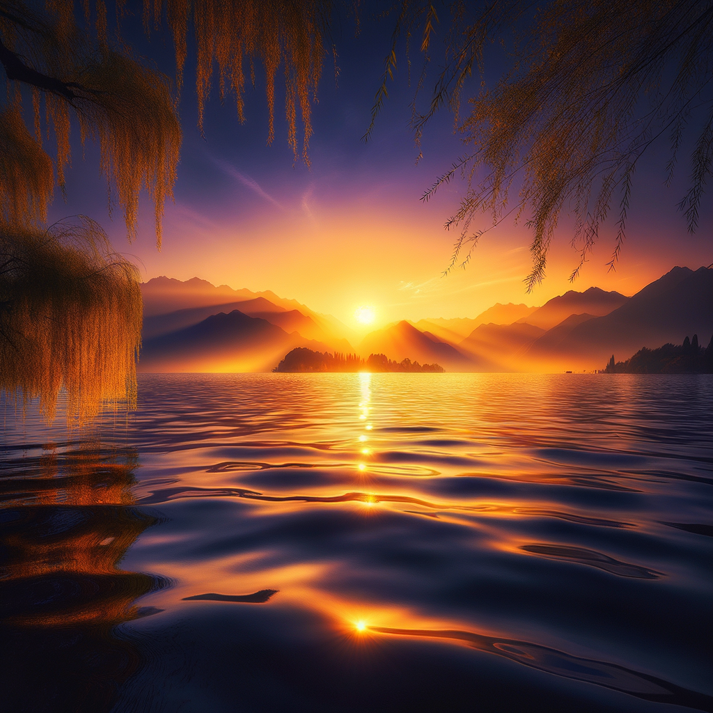 夕阳与山脉